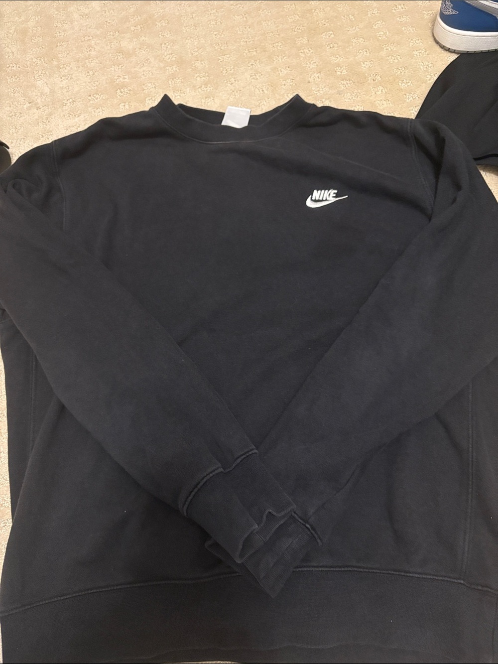 Nike Black Crewneck Sweatshirt with White Swoosh